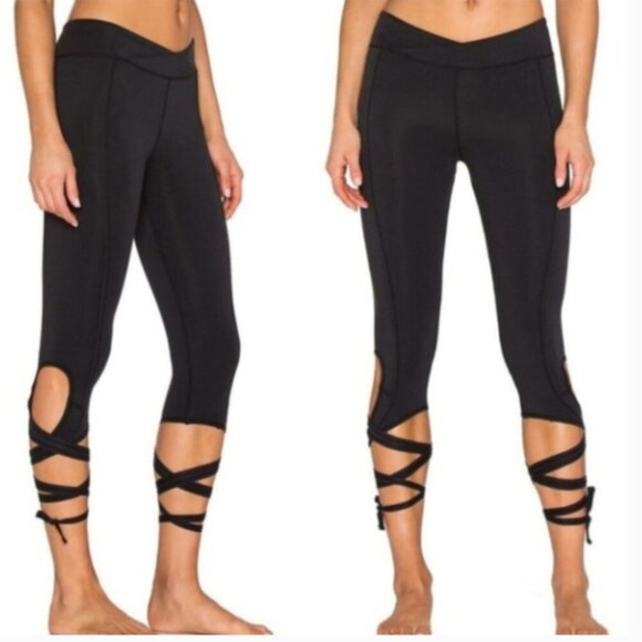 FP Movement by Free People Pants - Free People | FP Movement Turn Out Tie Up Capri Crop Legging Black L OB433018